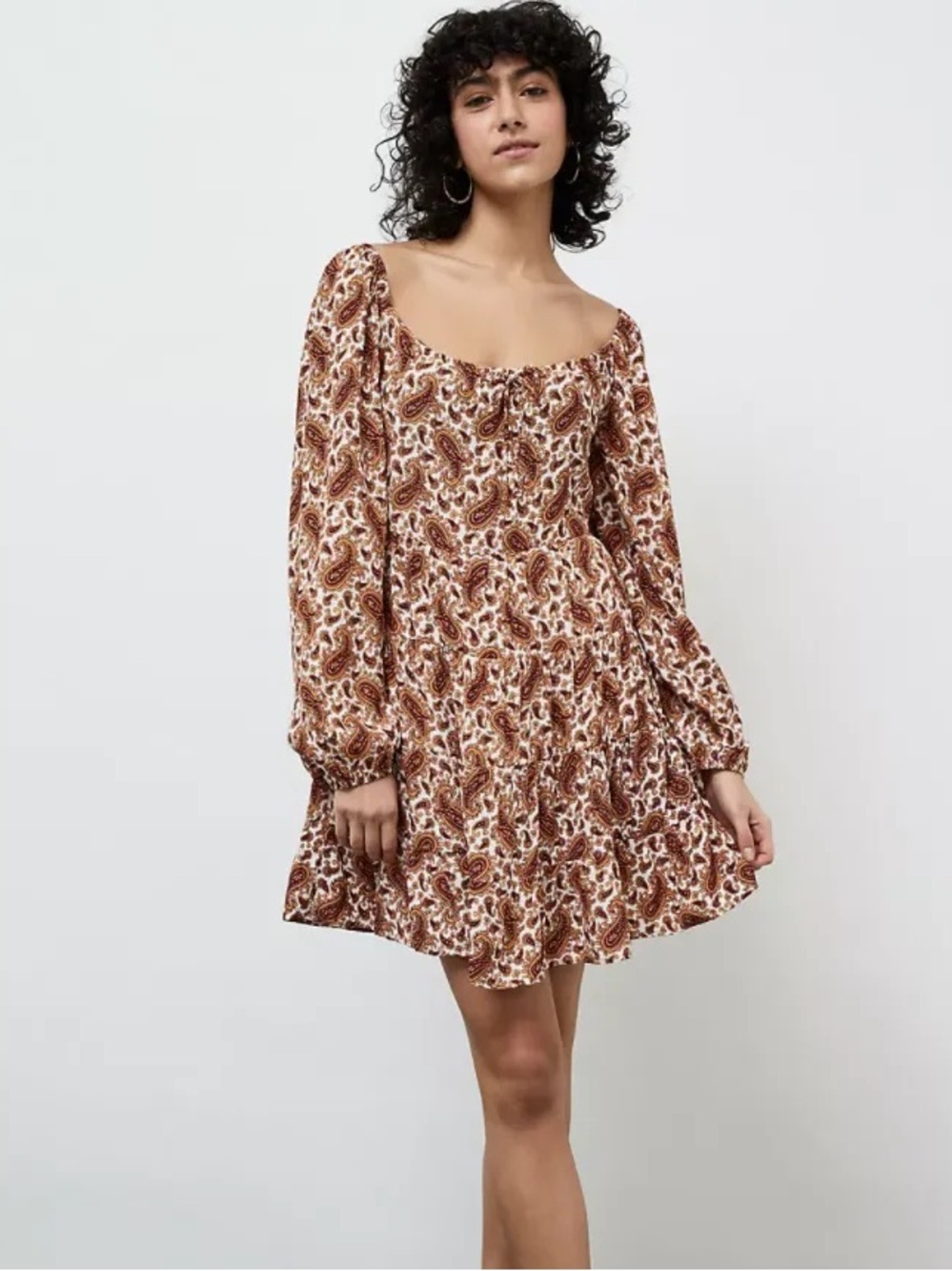 Faithfull the Brand Naline Paisley Mini Dress Size 10 Flowy Summer